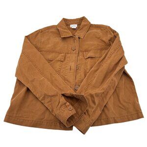 Nicole Miller Womens Brown‎ Button-Up Jacket Size L Lyocell & Cotton